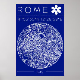 Poster Mapa de Roma em formato de planta da cidade – Desi