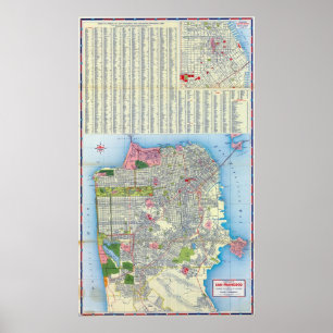 Pôster Mapa de ruas de San Francisco