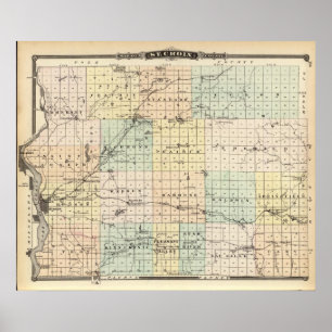 Pôster Mapa de Ruas do Condado de Croix