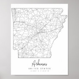 Poster Mapa de Ruas Mínimas do Arkansas