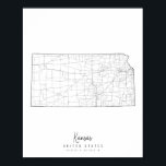 Poster Mapa de Ruas Mínimas do Kansas<br><div class="desc">Mapa de Ruas Mínimas do Kansas</div>