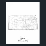 Poster Mapa de Ruas Mínimas do Kansas<br><div class="desc">Mapa de Ruas Mínimas do Kansas</div>