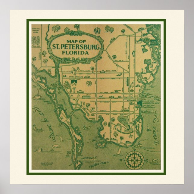 Poster Mapa de ruas Petersburgo (Frente)