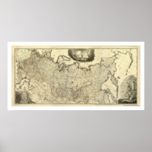 Pôster Mapa de Rússia 1786