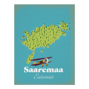 Pôster Mapa de Saaremaa Estônia