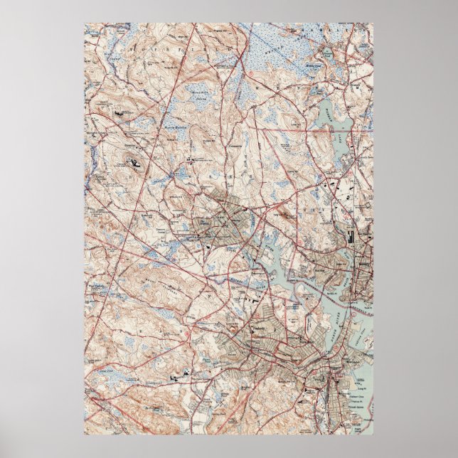 Pôster Mapa de Salem Massachusetts (1942) (Frente)