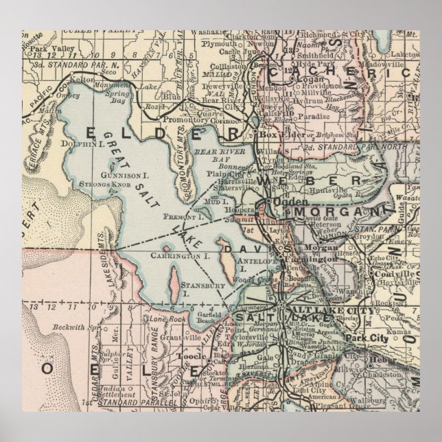 Poster Mapa de Salt Lake City (1891) (Frente)