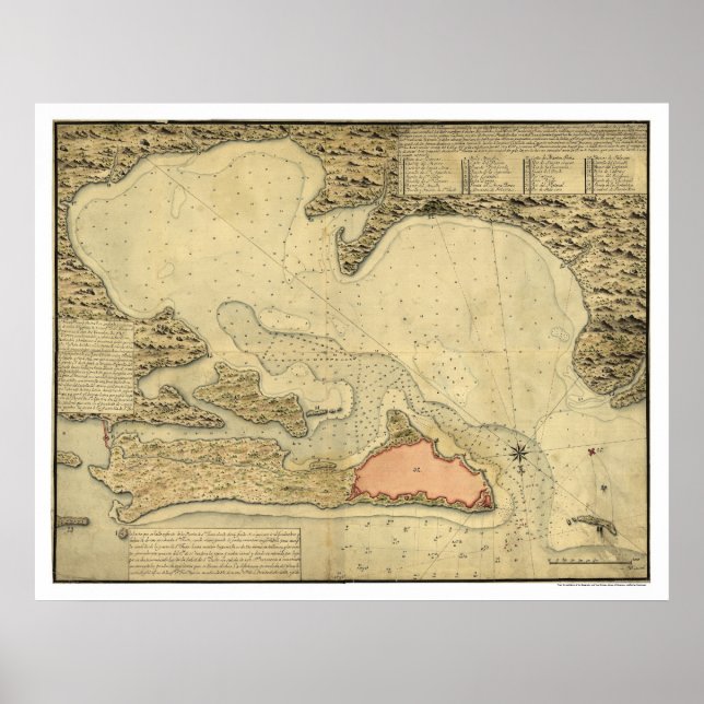 Poster Mapa de San Juan, Porto Rico 1785 (Frente)