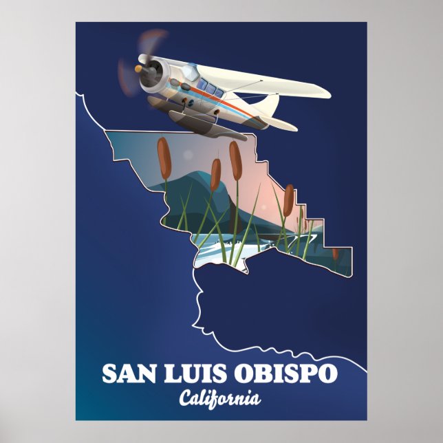 Poster Mapa de San luis obispo Califórnia (Frente)