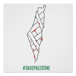 Pôster Mapa de sangramento da Palestina - Liberdade para