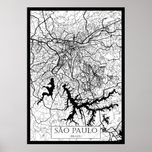 Poster Mapa de São Paulo Brasil