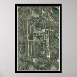 Poster Mapa de Satélite do Aeroporto Internacional de Aus