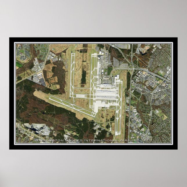 Poster Mapa de Satélite do Aeroporto Internacional de Was (Frente)