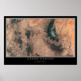 Pôster Mapa de Satélite do Grand Canyon National Park