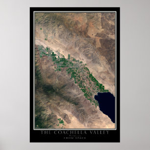 Poster Mapa de Satélite para o Vale do Coachella na Calif