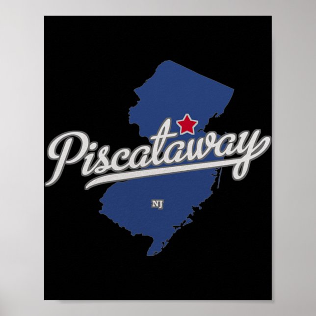 Poster Mapa de Scataway Nova Jersey Nj (Frente)