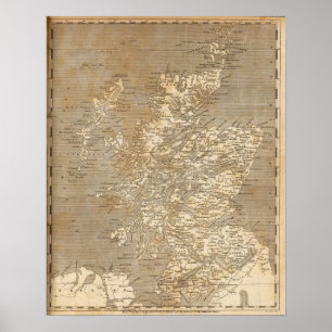 Pôster Mapa de Scotland por Arrowsmith