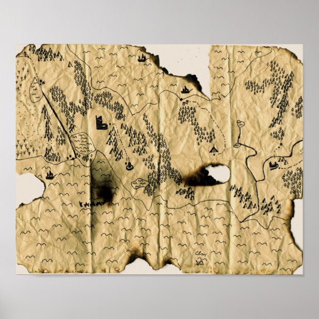 Pôster Mapa de segundos do Reino Esquecido (Frente)