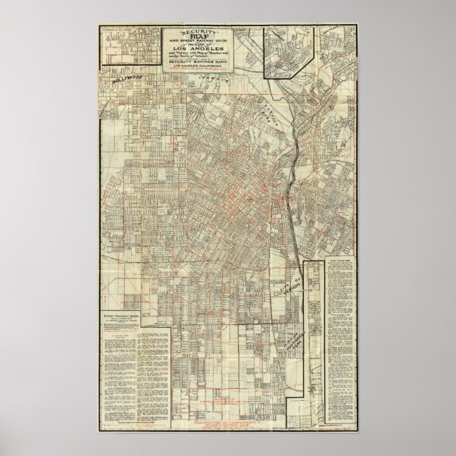Pôster Mapa de segurança e Caminhos de ferro da Rua em Lo (Frente)