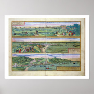 Pôster Mapa de Sevilha, de Cadiz, e de Malaga, 'de
