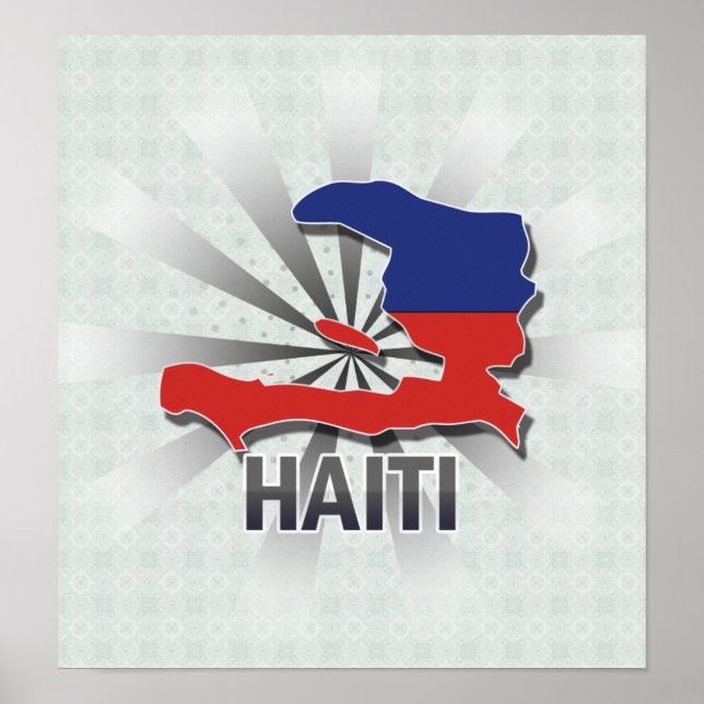Pôster Mapa de Sinalizador do Haiti 2.0 (Frente)