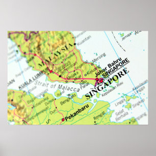 Poster Mapa de Singapore