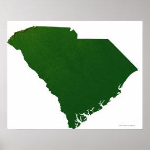 Poster Mapa de South Carolina
