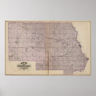 Poster Mapa de Stearns County, Minnesota