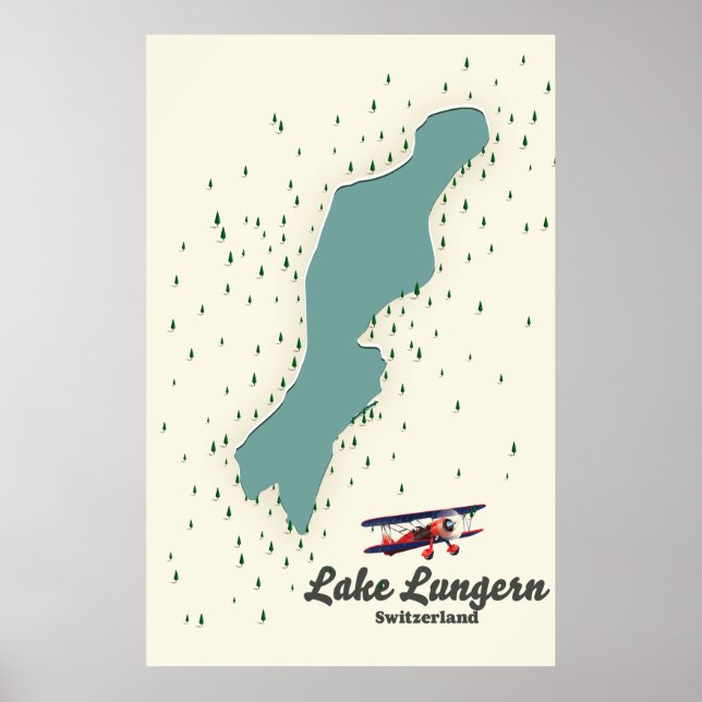 Poster Mapa de Suiças do Lago Lungern (Frente)