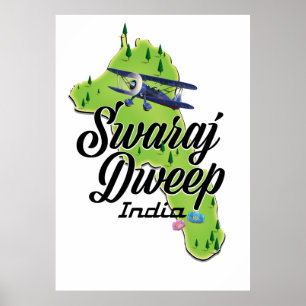 Poster Mapa de Swaraj Dweep Índia