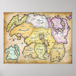 Poster Mapa de Tamriel