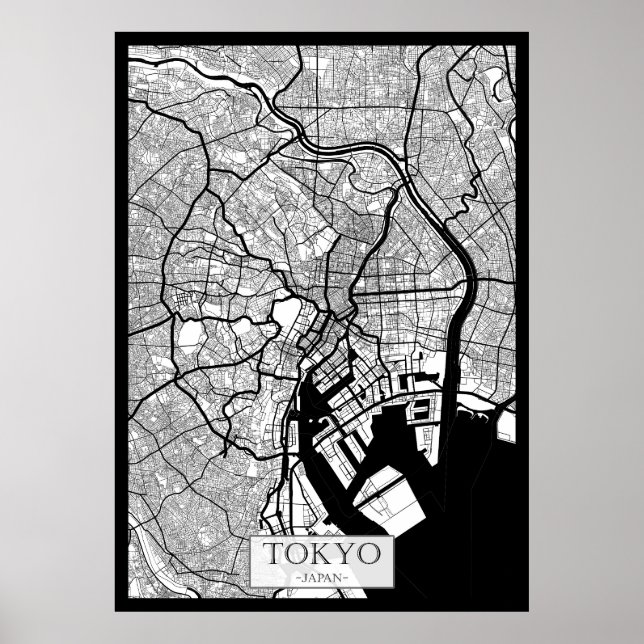 Poster Mapa de Tóquio Japão (Frente)