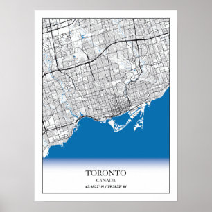 Poster Mapa de Toronto Ontario Canada Viagem City