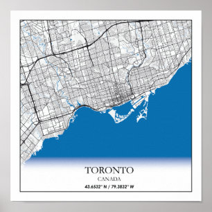 Poster Mapa de Toronto Ontario Canada Viagem City