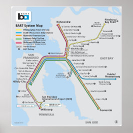 Poster Mapa de Trem da BART