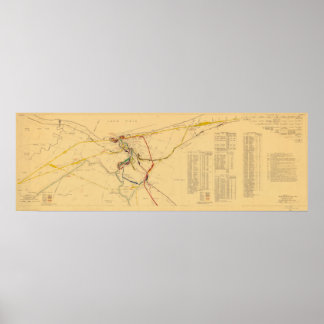 Pôster Mapa de Unificação da Cleveland Railways 1934