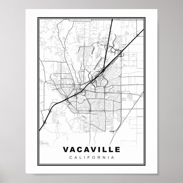 Poster Mapa de Vacaville (Frente)