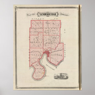 Pôster Mapa de Vanderburgh County