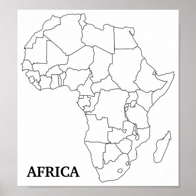 Poster Mapa de Vazios da África (Frente)