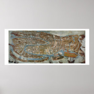 Poster Mapa de Veneza, primeira metade do século XVII