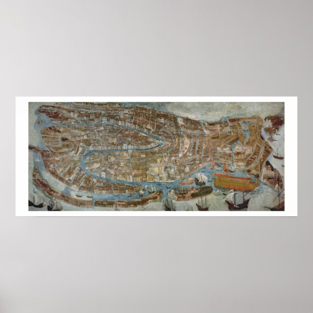 Poster Mapa de Veneza, primeira metade do século XVII (pa (Frente)