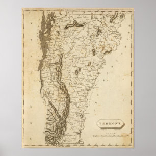 Pôster Mapa de Vermont por Arrowsmith