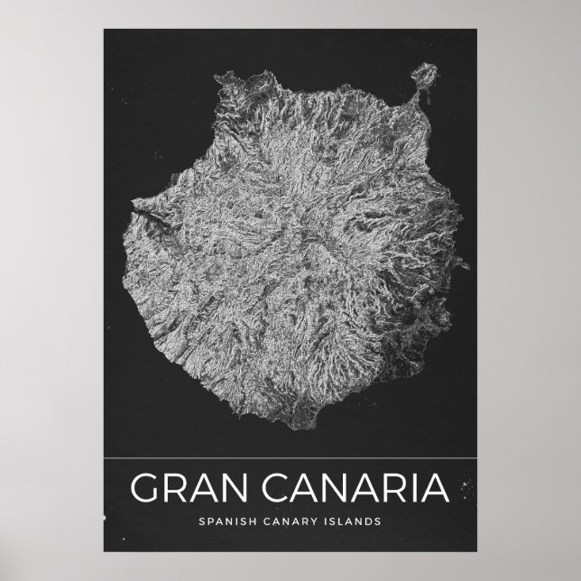 Poster Mapa de Viagem Antigo da Gran Canaria (Frente)
