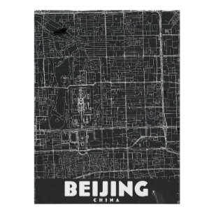 Pôster Mapa de Viagem Antigo de Pequim China