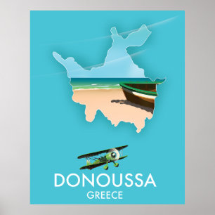 Poster Mapa de viagem Grécia de de  de Donoussa