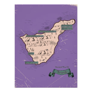 Pôster Mapa de viagem ilustrado de Tenerife