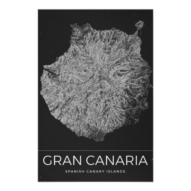Pôster Mapa de viagem retrô da Gran Canaria (Frente)