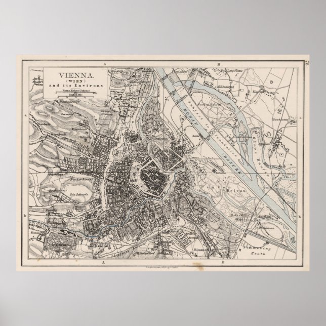 Pôster Mapa de Viena da Áustria (1906) (Frente)