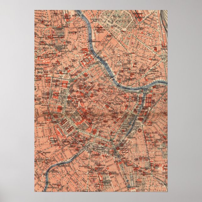 Pôster Mapa de Viena da Áustria (1920) (Frente)