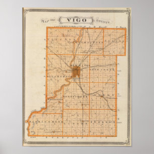 Poster Mapa de Vigo County